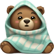 bear cozy in blanket sticker