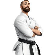 focused martial artist portrait sticker