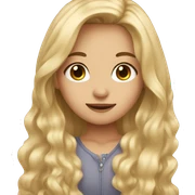 Cute girl with long blonde hair and brown eyes sticker