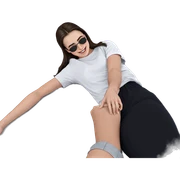 girl lying on pillow smiling sticker