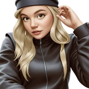 blonde girl in stylish hat sticker