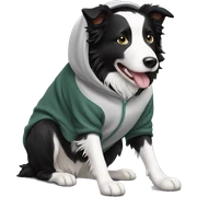 Border Collie with hoodie sticker