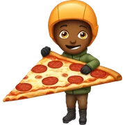 Skiing pizza sticker