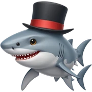 Shark with a top hat sticker