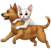 Dog riding cat sticker
