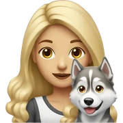 Blonde girl with husky sticker