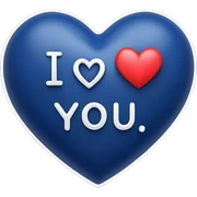 Dark Blue heart either the words I Love You Ry sticker