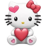 hello kitty with heart sticker