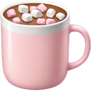Light Pink mug of hot chocolate with marshmallows  sticker