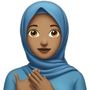 girl with blue hijab with palm up sticker