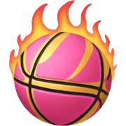 Gold basketball pink flame sticker