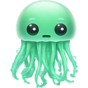 Mint green jellyfish  sticker