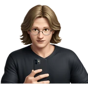 male with phone in hand sticker