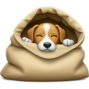 Dog sleeping in bag sticker