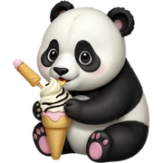 Panda eating ice cream sticker
