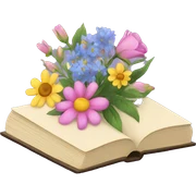 Books with flowers sticker
