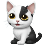 small black and white cat sticker