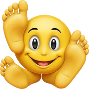 A smiley face with toes  sticker