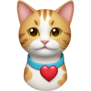 cat with heart sticker