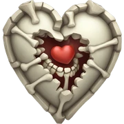 Skeleton heart sticker
