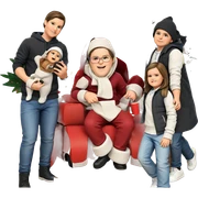 boys in hats by christmas tree sticker