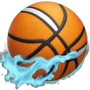basketball on fire sticker
