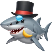 Shark with a top hat sticker