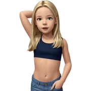 blonde girl in denim style sticker