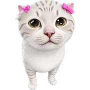cat with pink bow sticker