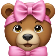 Pink bow bear sticker