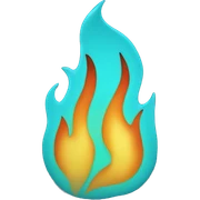Cyan flame sticker