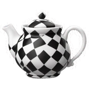 Black and white checkered teapot sticker