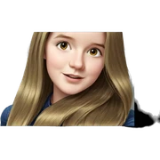 smiling girl with long hair sticker