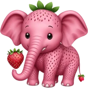 strawberry elephant sticker