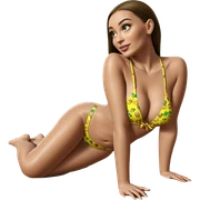 girl in yellow bikini beach sticker