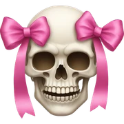 Skull with a pink bow sticker