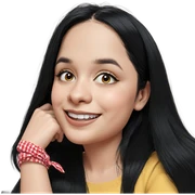 smiling girl with black hair sticker