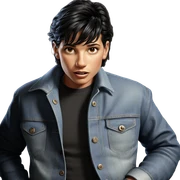 retro denim style portrait sticker