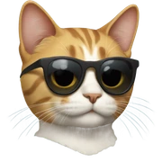 Cat with sunglasses sticker