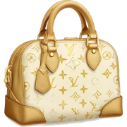 cream and gold color louis vuitton purse sticker