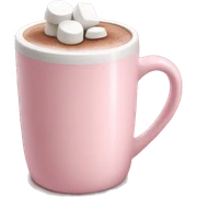 Light Pink mug of hot chocolate with marshmallows  sticker