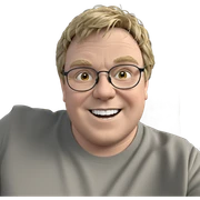 smiling boy in glasses sticker