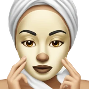 Lady with face mask spa beauty full face relaxing sticker