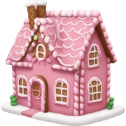 Pink gingerbread house sticker