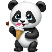 Panda eating ice cream sticker