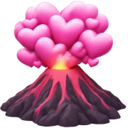 Pink volcano of hearts sticker