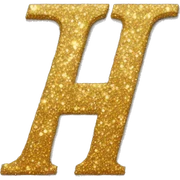 Glitter letter H sticker