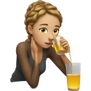 lazy girl drinking sticker