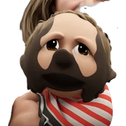 striped boy looking at viewer sticker