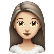 White girl with long brown hair, add a gray and white cat  sticker